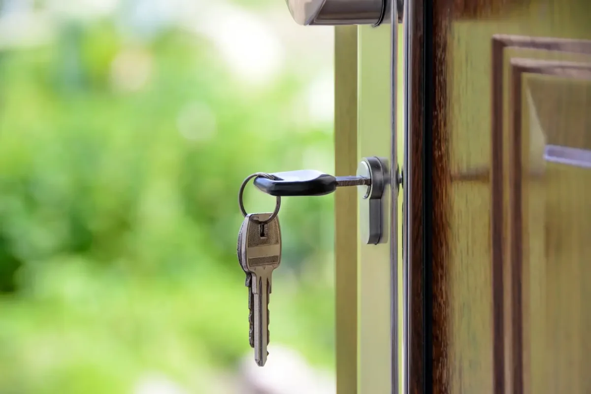 Key left in the lock of an open door – call a commercial locksmith Birmingham service from Locksmith Birmingham
